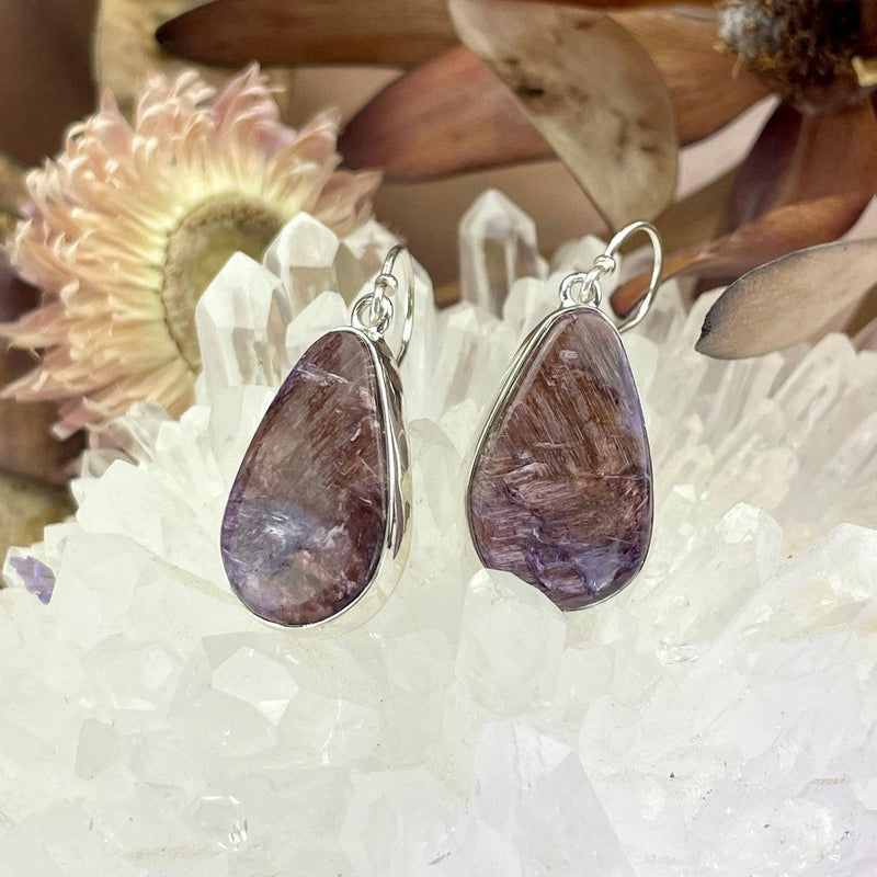 Charoite Crystal Earrings