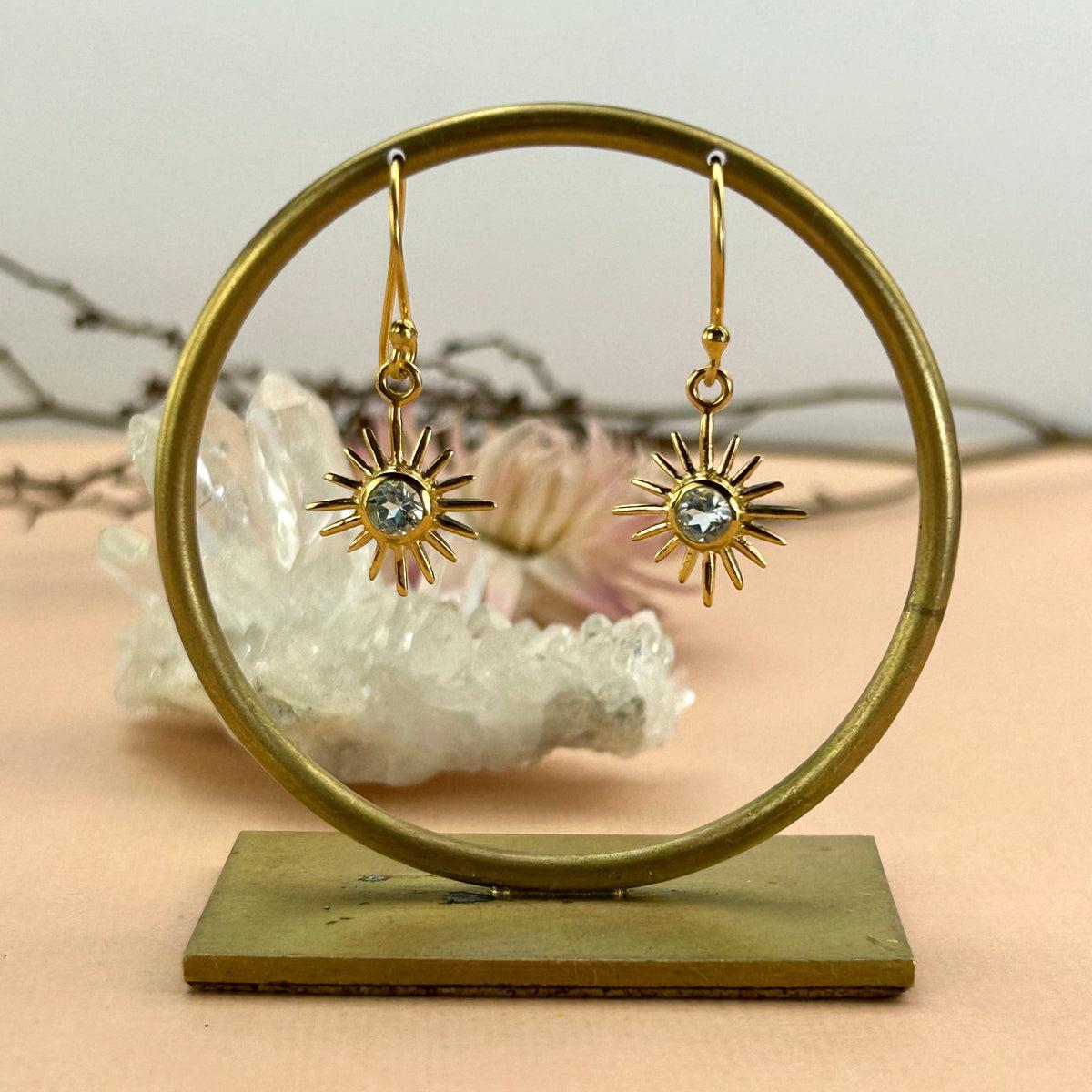 Topaz Gold Drop Earrings