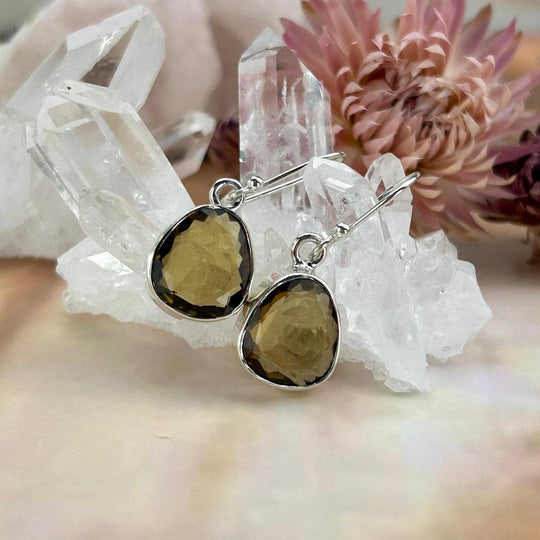 Smokey Citrine Freeform Drop Earrings