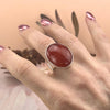 Red Chalcedony Crystal Ring