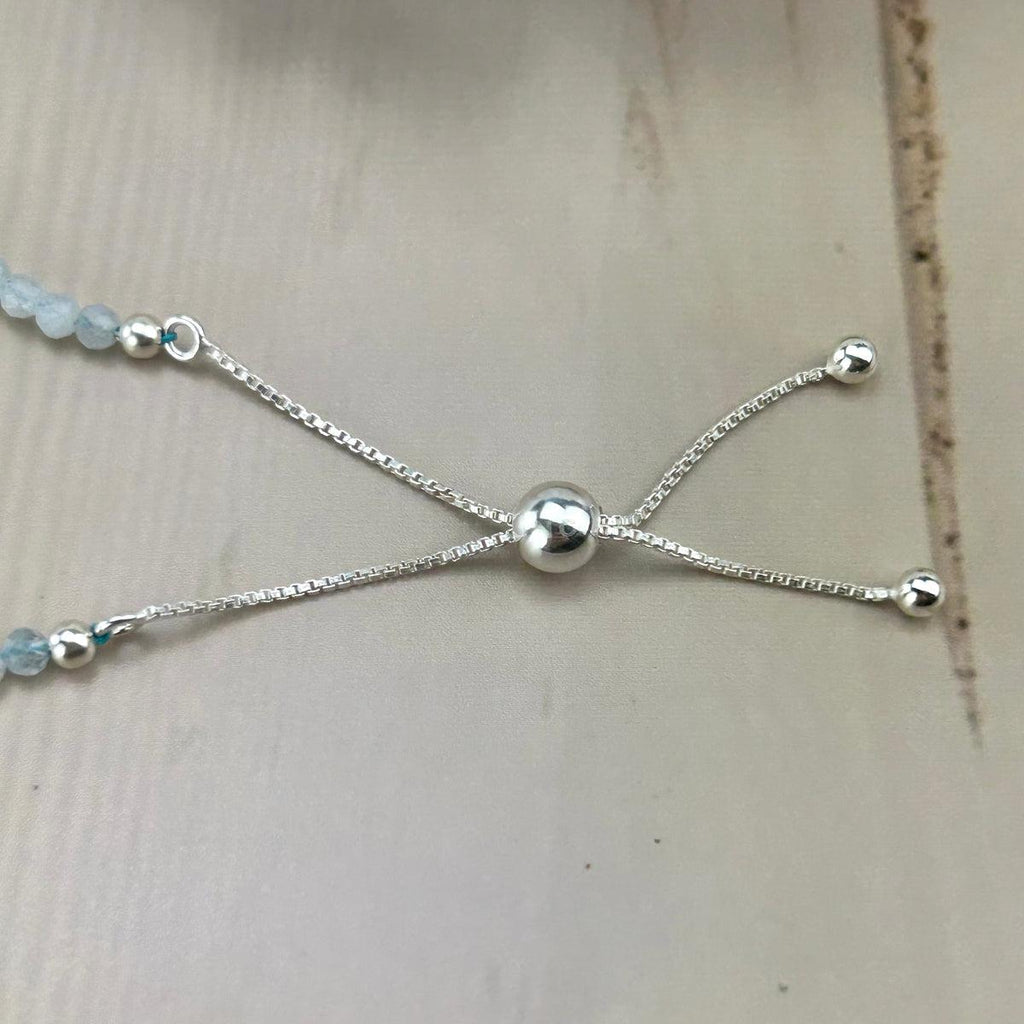 Crystal Bead Sterling Silver Bracelet