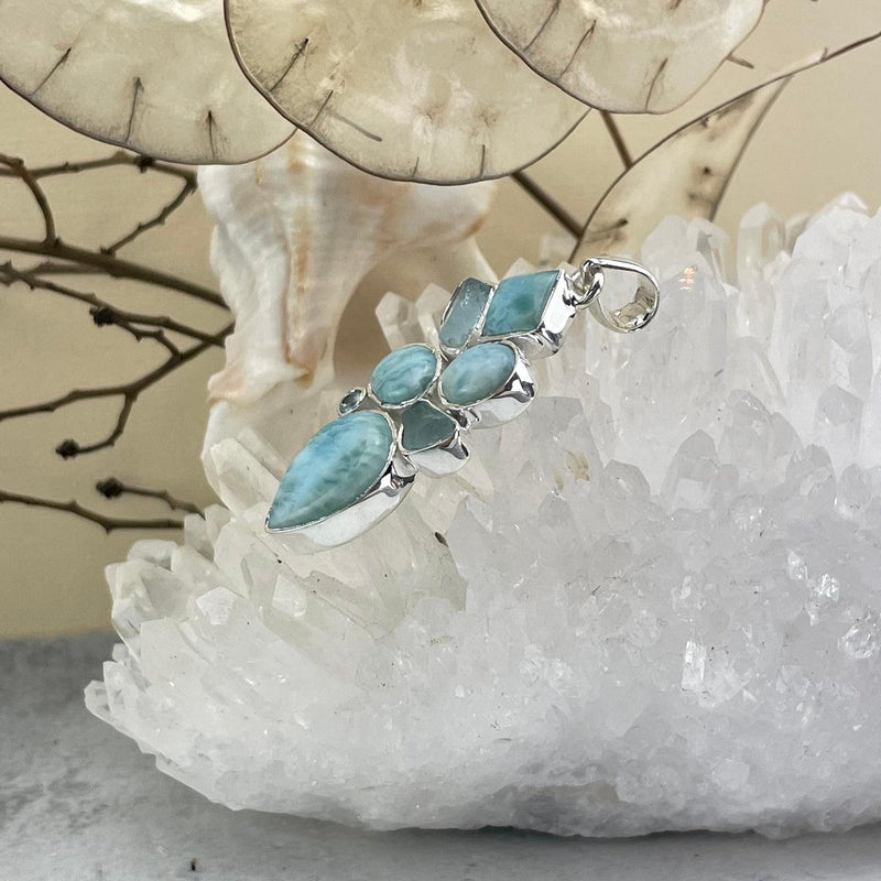 Real Larimar Silver Pendant