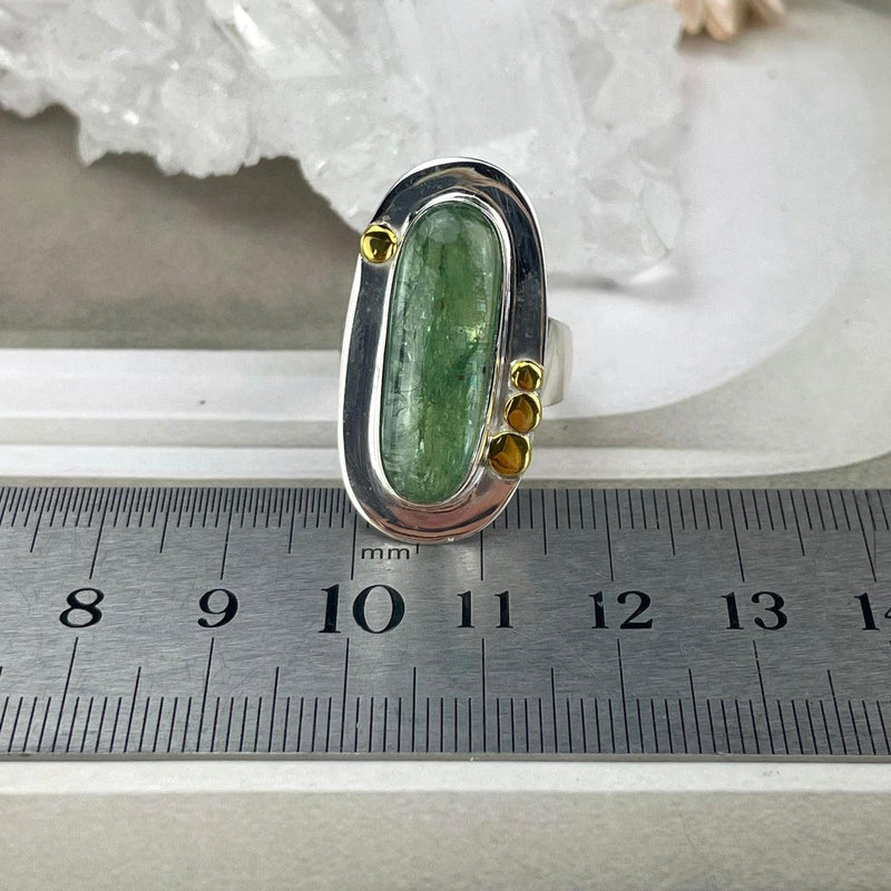 Green Crystal Bar Ring