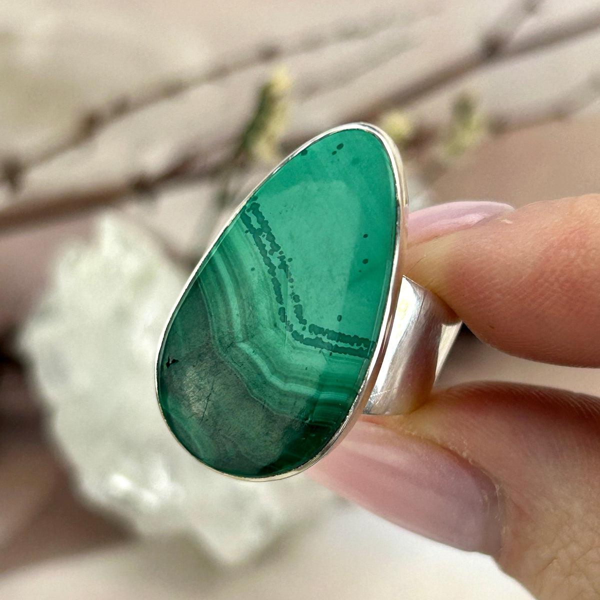 Wide Band Malachite Ring