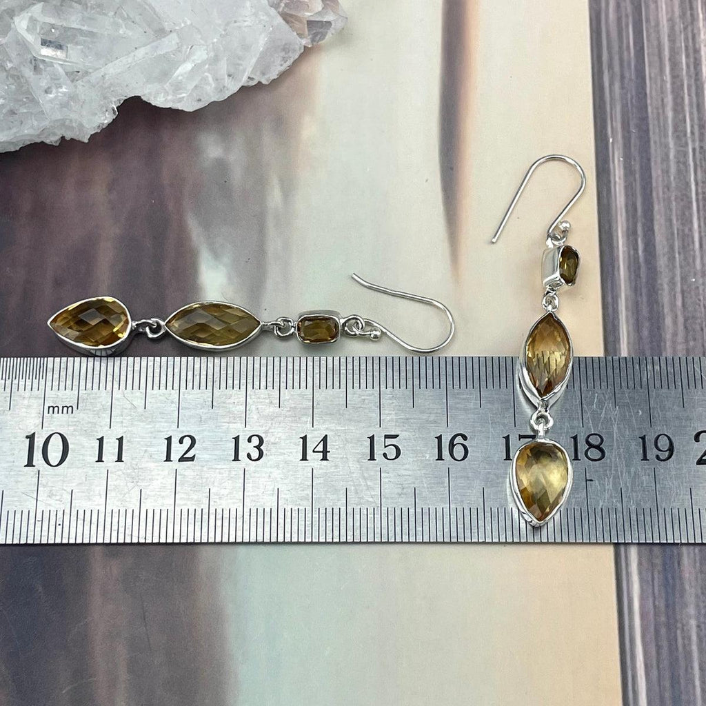 Triple Drop Gemstone Earrings