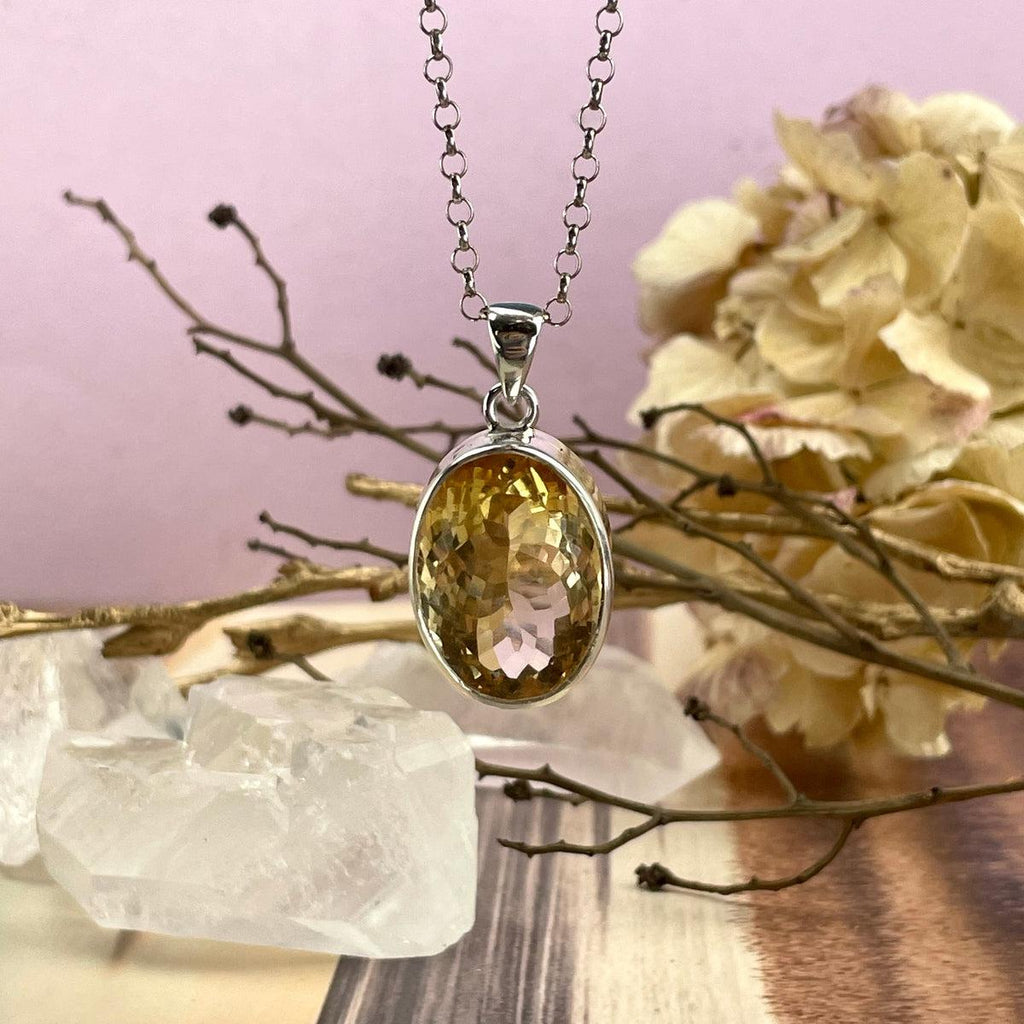 Yellow Gemstone Oval Pendant