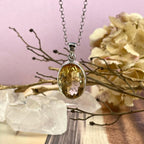 Yellow Gemstone Oval Pendant