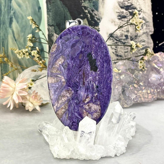 Charoite Oval Extra Large Pendant