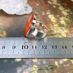 Orange Stone Silver Ring