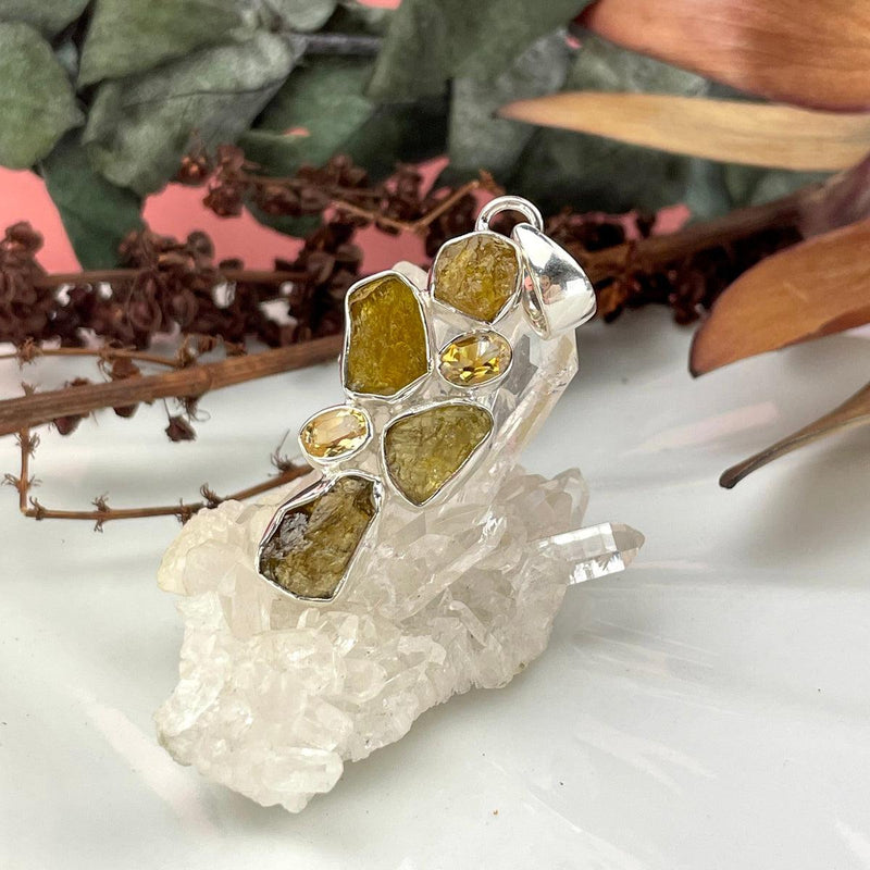 Raw And Polished Citrine Pendant