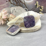 Purple Stone Silver Earrings