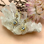 Blue Topaz Gold Earrings