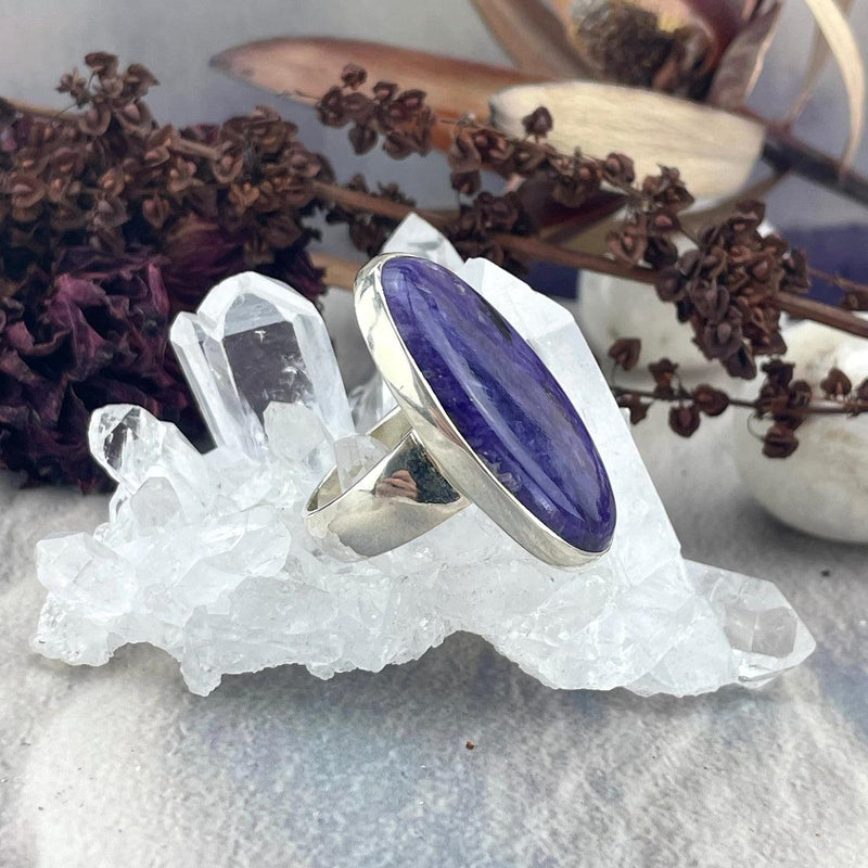 Vibrant Purple Crystal Ring