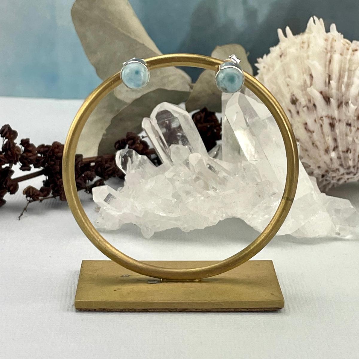 Larimar Sterling Silver Studs