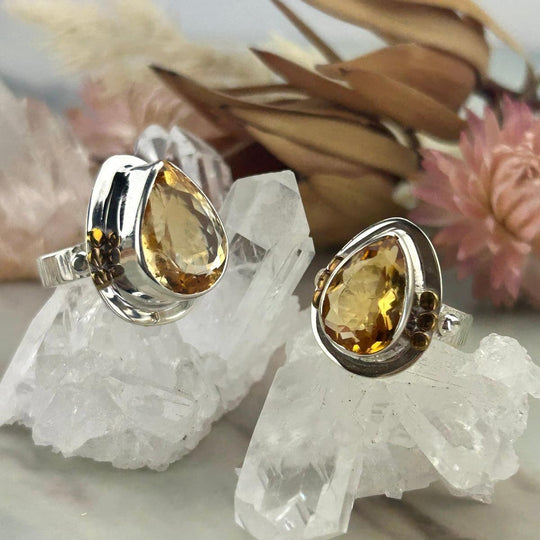 Citrine Teardrop Ring