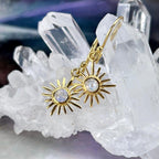 Rainbow Moonstone Gold Earrings