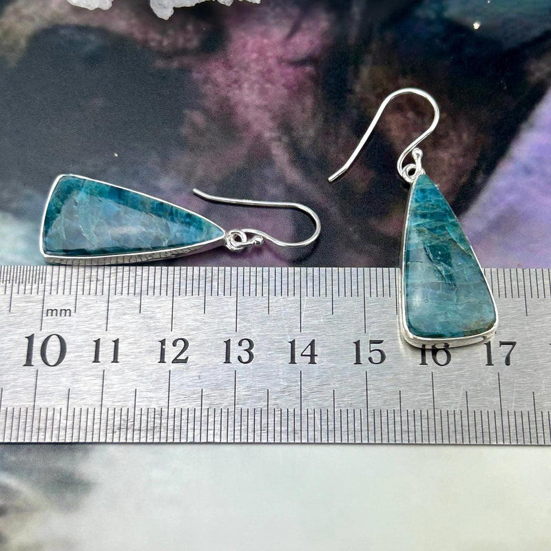 Blue Green Crystal Earrings