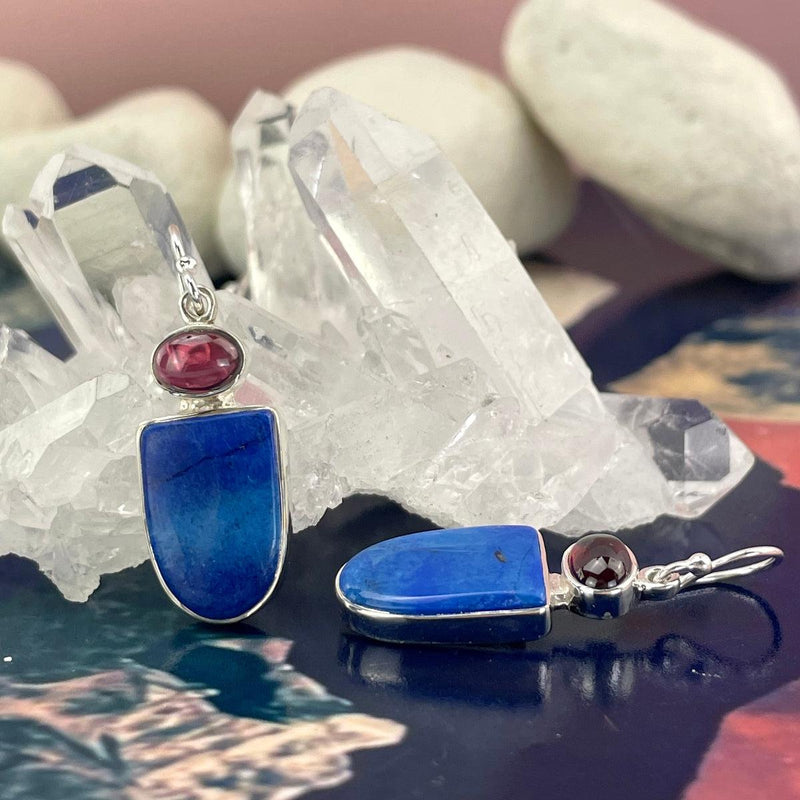 Blue And Pink Stone Earrings