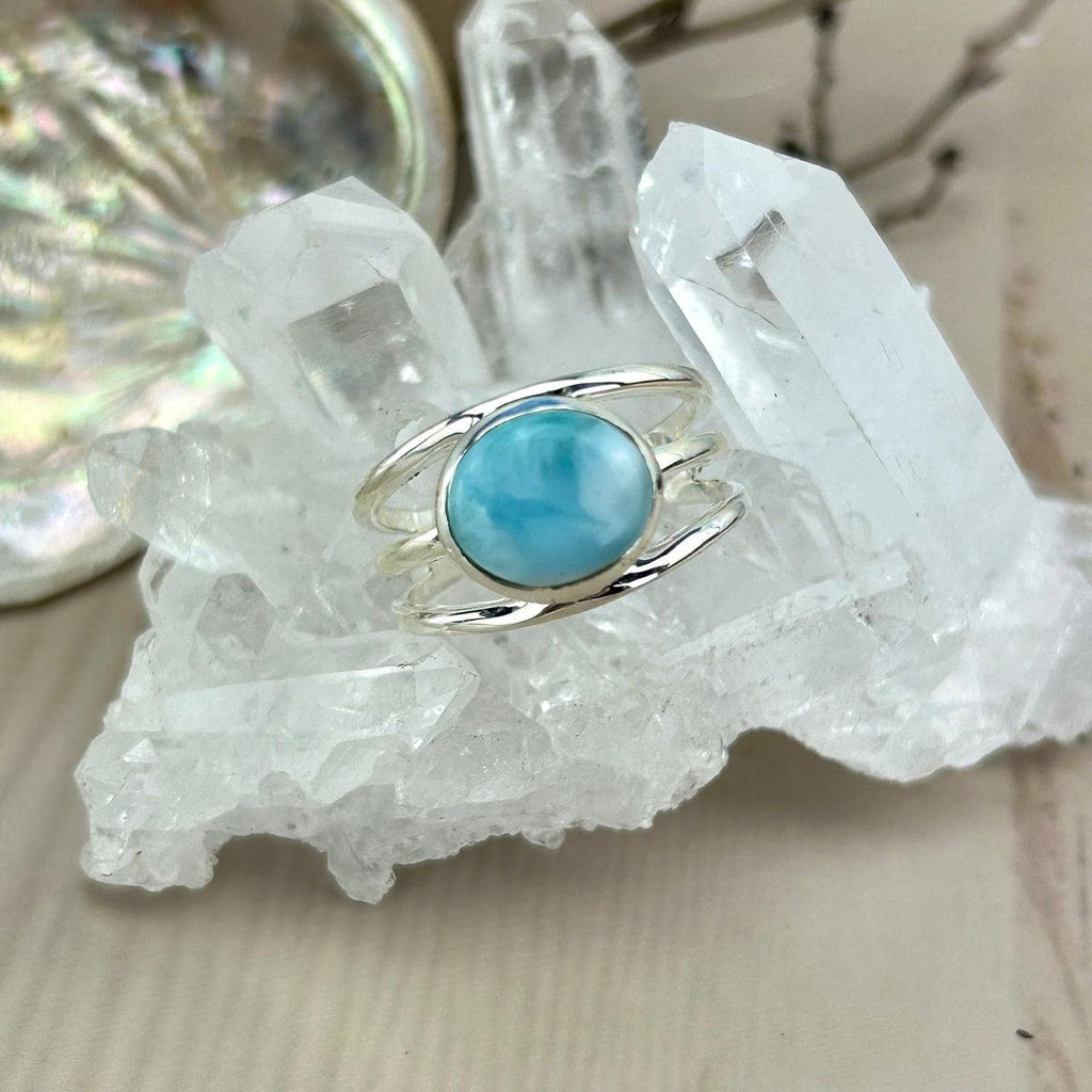 Throat Chakra Crystal Ring