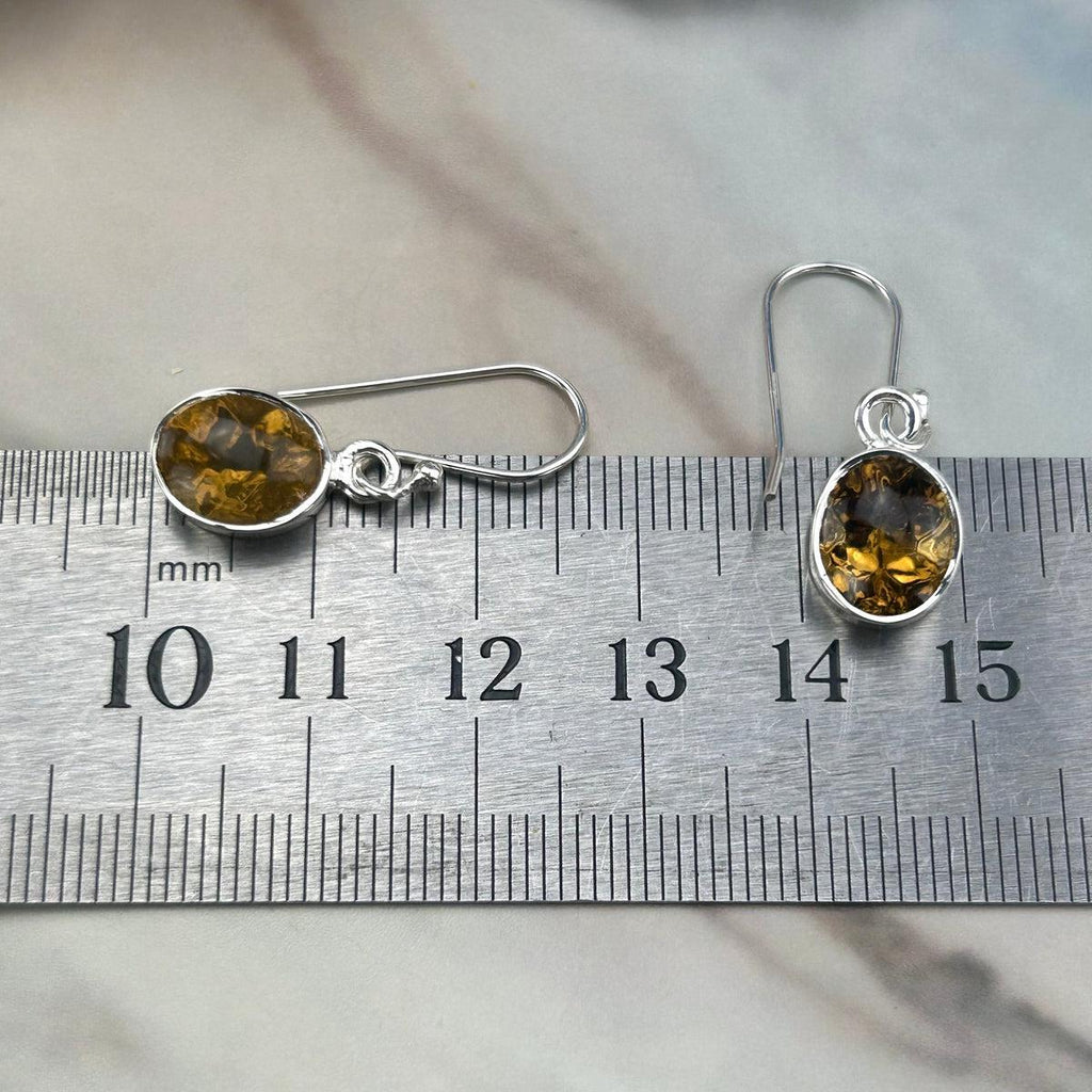 Yellow Stone Silver Earrings