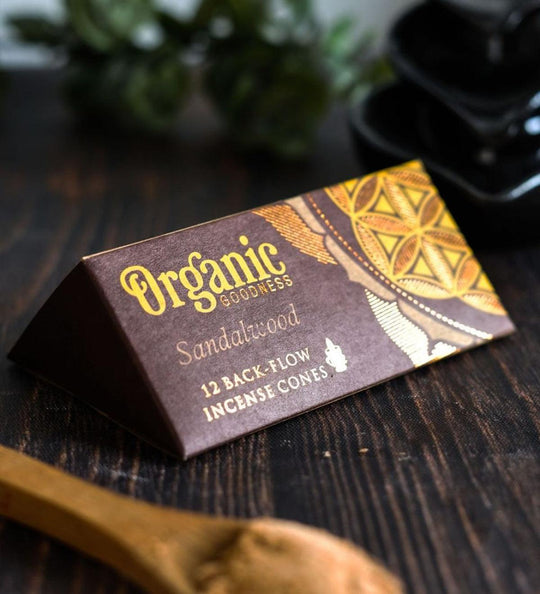 Organic Sandalwood Back Flow Incense Cones