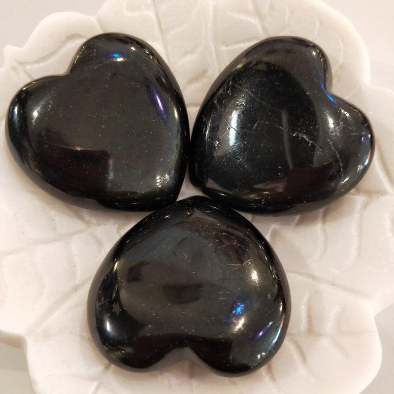Black Tourmaline Crystal Hearts