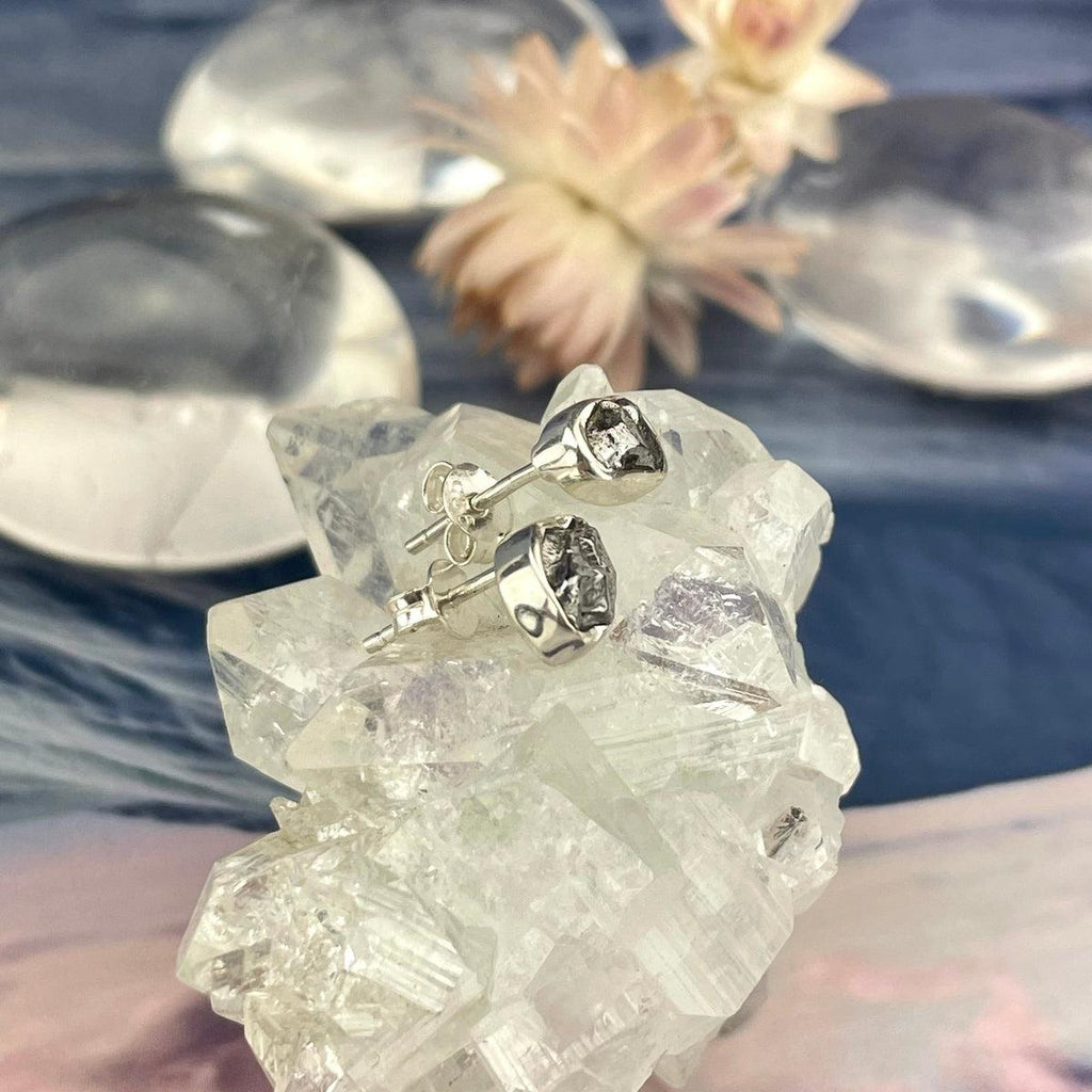 Metallic Crystal Stud Earrings