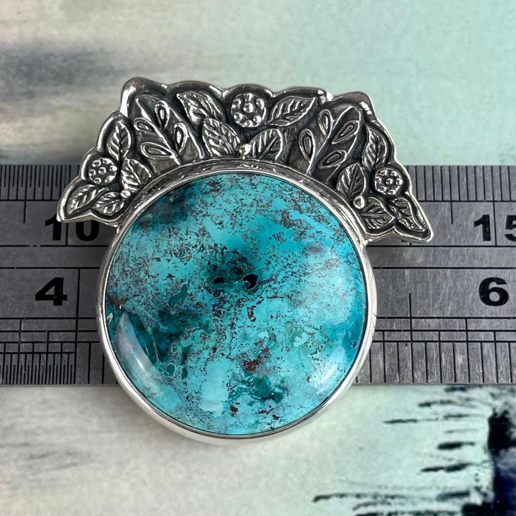Chrysocolla Silver Pendant