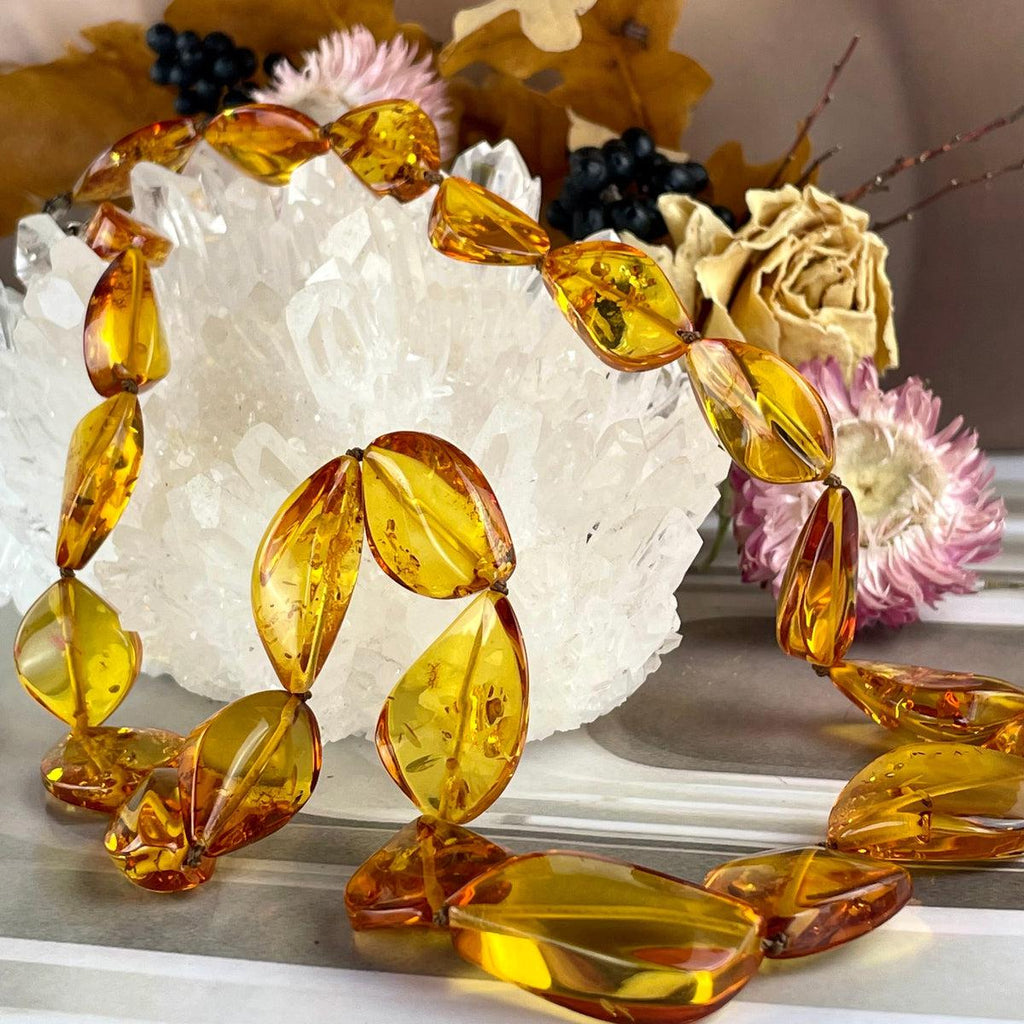 Amber Freeform Bead Necklace
