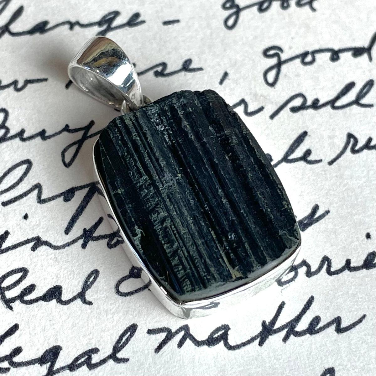 Raw Black Tourmaline Pendant