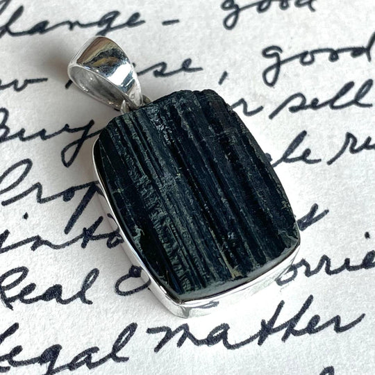 Raw Black Tourmaline Assorted Shapes Pendants
