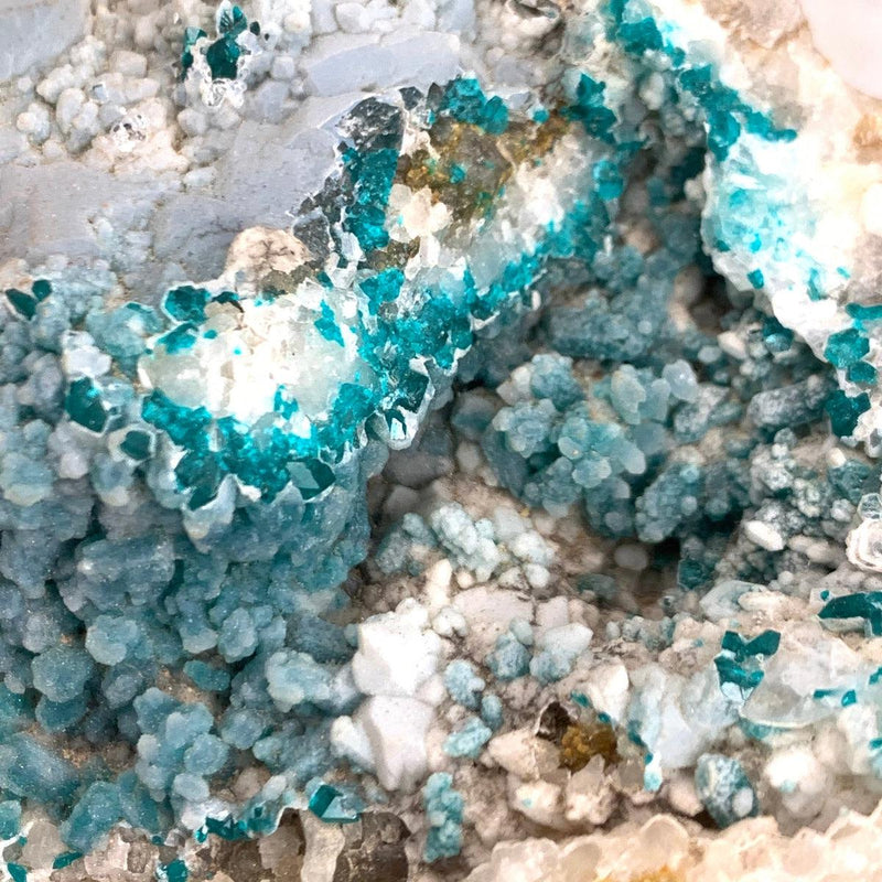 Dioptase with Druzy Natural Raw Crystal
