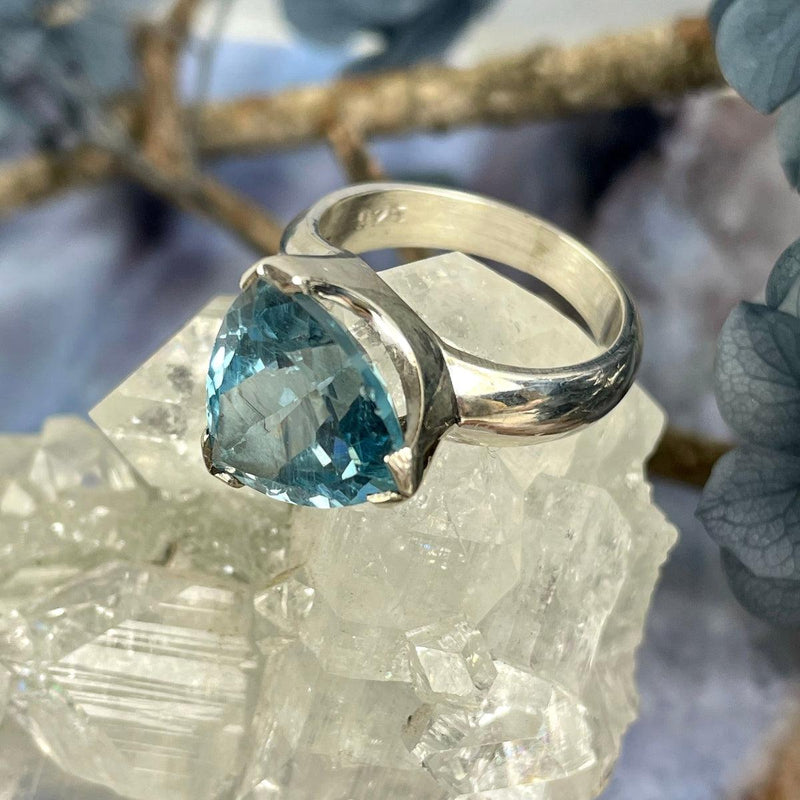 Blue Gemstone Crystal Ring