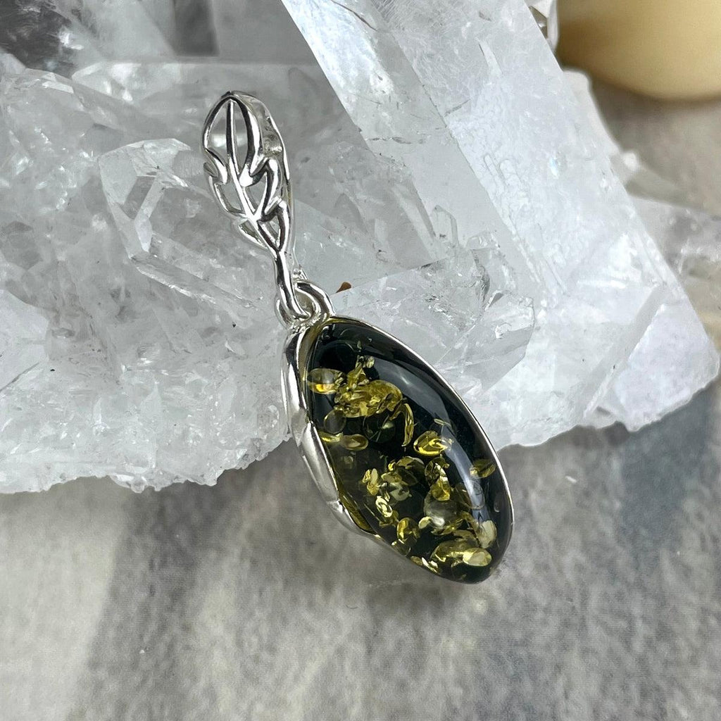 Baltic Amber Leaf Pendant