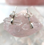 Clear Quartz Double Point Earrings