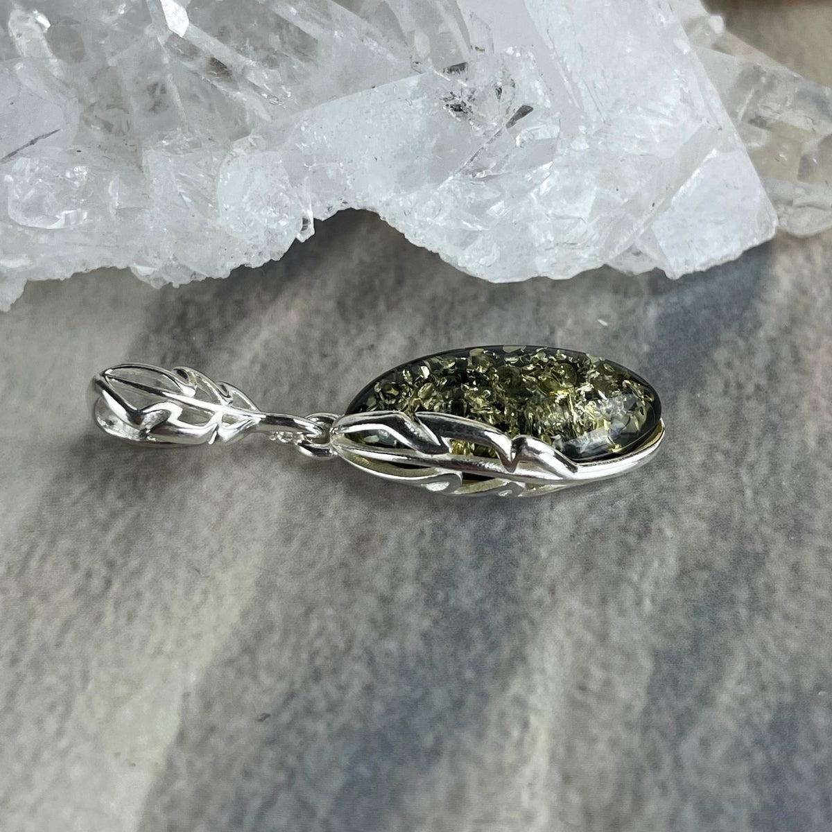 Yellow Black Amber Pendant