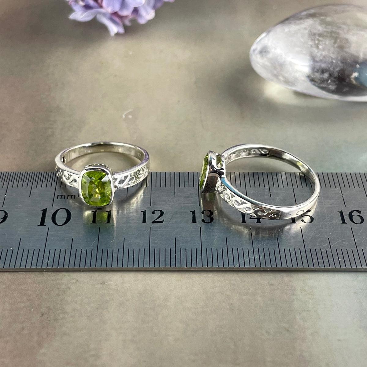 Rectangle Cut Peridot Ring