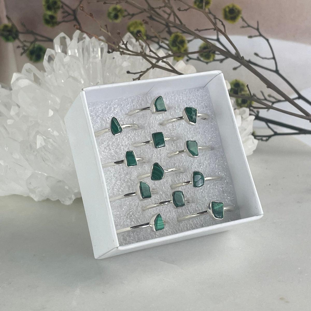 Multiple Size Malachite Ring