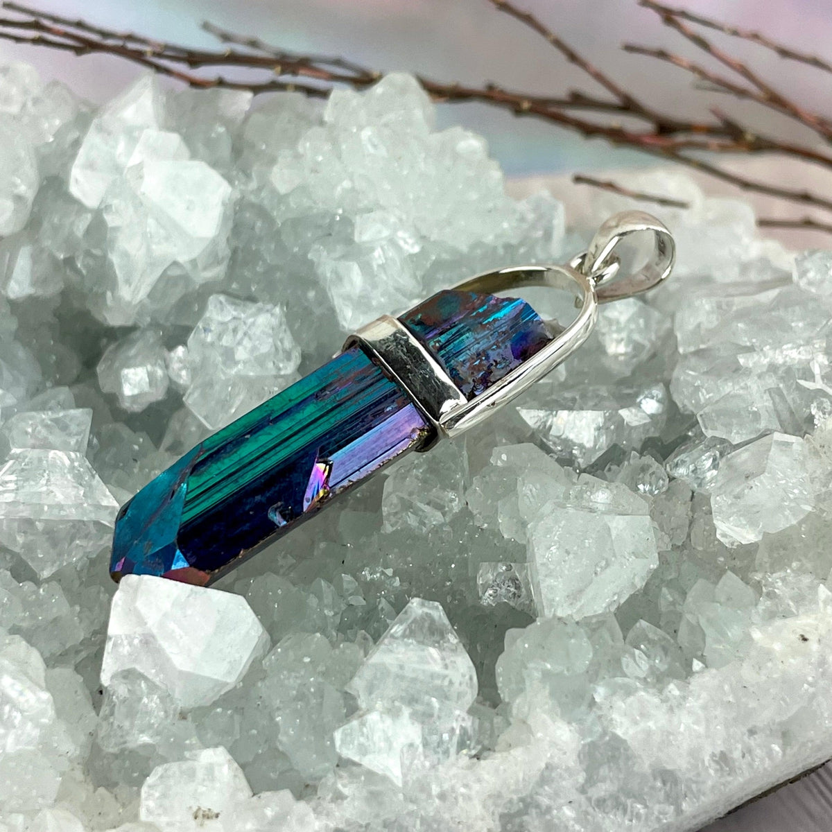 Titanium Bonded Crystal Pendant