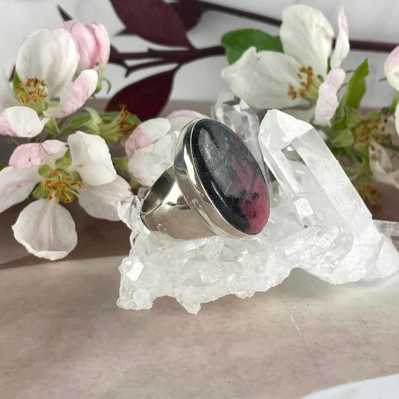 Pink And Black Stone Ring