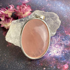 Oval Rose Quartz Dome Pendant