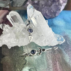 Iolite Crescent Moon Earrings