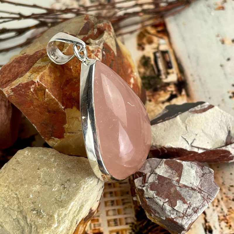 Pink Crystal In Sterling Silver