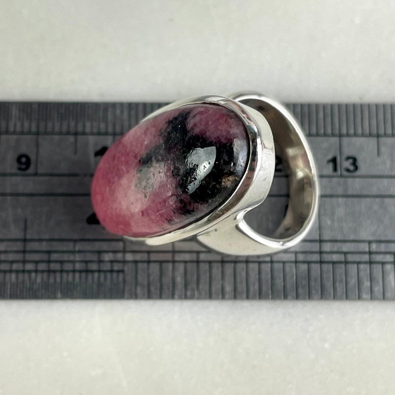 Sterling Silver Oval Rhodonite Ring