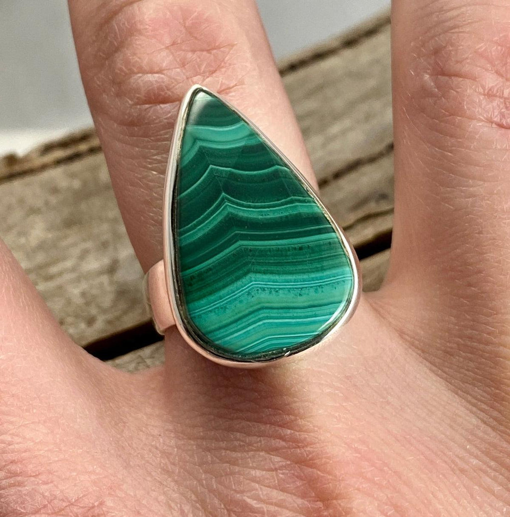 Green Stone Silver Ring