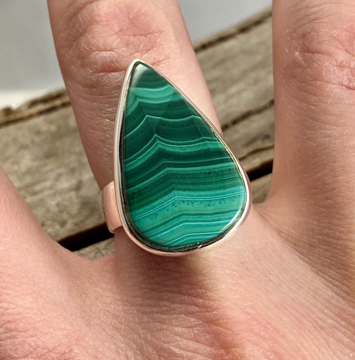 Green Stone Silver Ring