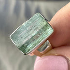 Sterling Silver Aqua Crystal Ring