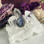 Blue Labradorite Teardrop Ring