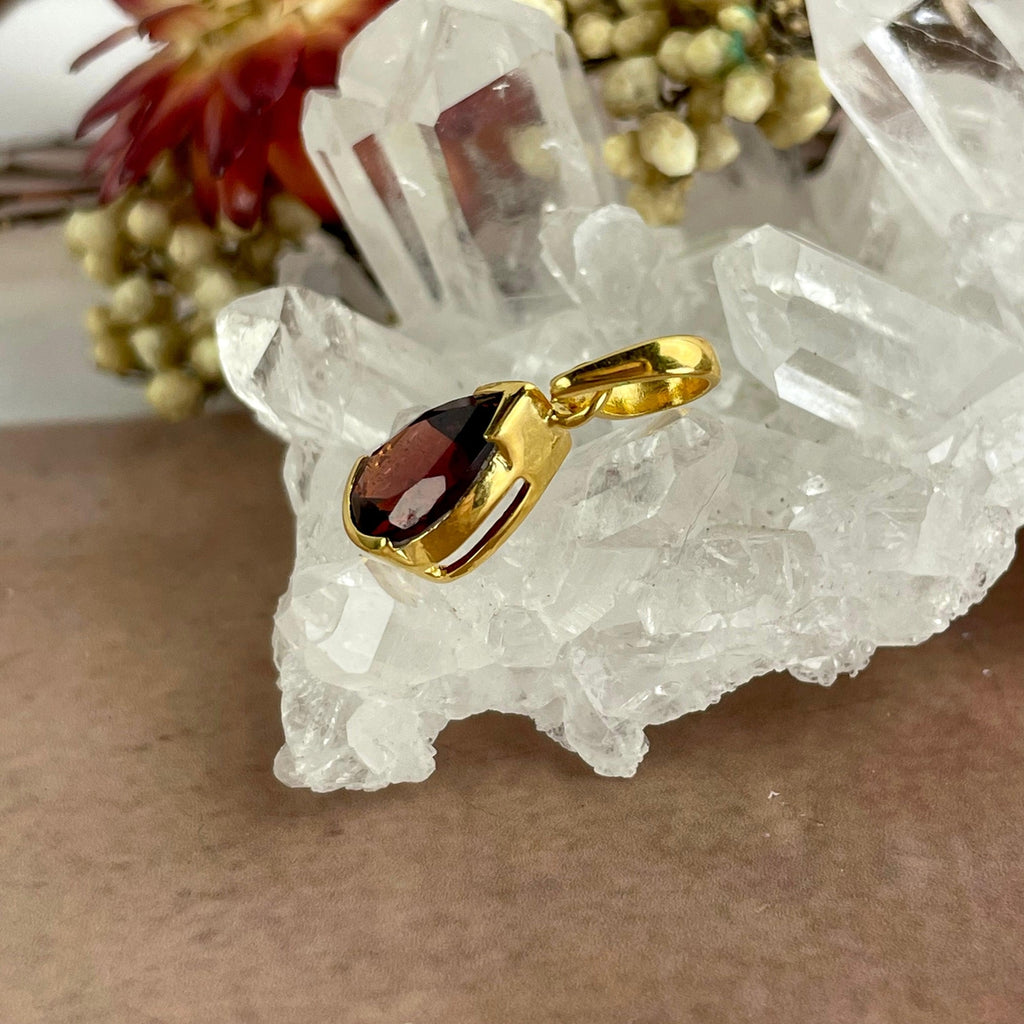 Garnet Teardrop Pendant