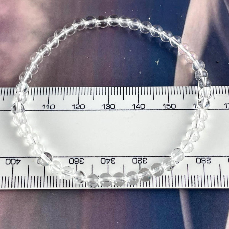 Clear Quartz 3mm Round Bead Crystal Bracelet